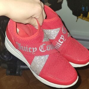 Juicy Couture Red,white and Silver Women's Wedge Sneakers